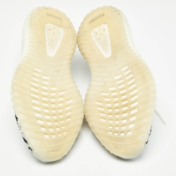 Pre Owned Yeezy x Adidas White/Black Knit Fabric Boost 350 V2 Zebra Sneakers Size 44 2/3