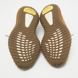 مملوكة مسبقًا Yeezy x Adidas Brown Knit Fabric Boost 350 V2 Earth Sneakers Size 38 2/3