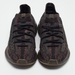 Pre Owned Yeezy x Adidas Black Knit Fabric Boost 380 Onyx Sneakers Size 42