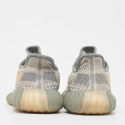 Pre Owned Yeezy x Adidas Grey/White Knit Fabric Boost 350 V2 Israfil Sneakers Size 36 2/3