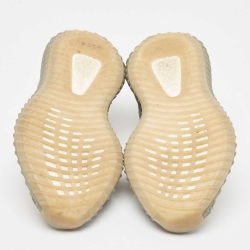 Pre Owned Yeezy x Adidas Grey/White Knit Fabric Boost 350 V2 Israfil Sneakers Size 36 2/3