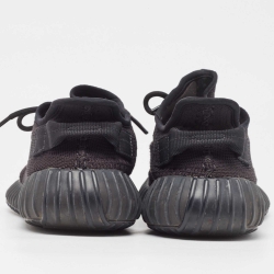 Pre Owned Yeezy x Adidas Black Knit Fabric and Mesh Boost 350 V2 Onyx Sneakers Size 43 1/3