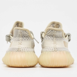 Pre Owned Yeezy x Adidas Grey Knit Fabric Lundmark Boost 350 V2 Non-Reflective Sneakers Size 39 1/3