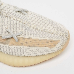 Pre Owned Yeezy x Adidas Grey Knit Fabric Lundmark Boost 350 V2 Non-Reflective Sneakers Size 39 1/3