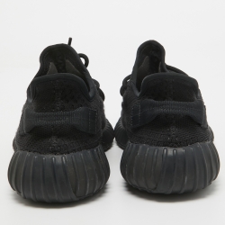 Pre Owned Yeezy x Adidas Black Knit Fabric Boost 350 V2 Onyx Sneakers Size 42