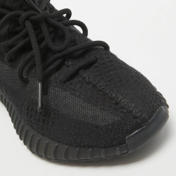 Pre Owned Yeezy x Adidas Black Knit Fabric Boost 350 V2 Onyx Sneakers Size 42