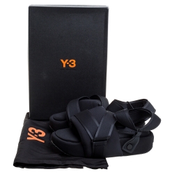 Yohji Yamamoto Black Fabric Y-3 Sandals Size 39