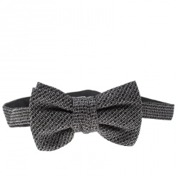 Yves Saint Laurent Monochrome Textured Silk Jacquard Bow Tie
