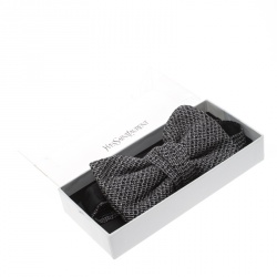 Yves Saint Laurent Monochrome Textured Silk Jacquard Bow Tie