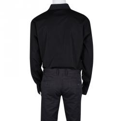 Yves Saint Laurent Paris Black Button Front Long Sleeve Shirt 4XL