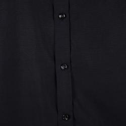 Yves Saint Laurent Paris Black Button Front Long Sleeve Shirt 4XL