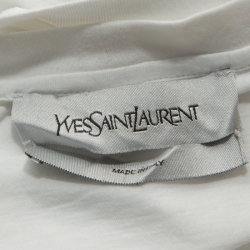 Pre Owned Yves Saint Laurent White Logo Print Cotton Dubai Exclusive T-Shirt M