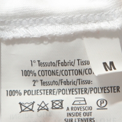 Pre Owned Yves Saint Laurent White Cotton Contrast Mesh Logo Detail T Shirt M