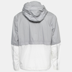 Z Zegna White & Grey Synthetic Windbreaker Jacket L