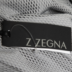 Z Zegna White & Grey Synthetic Windbreaker Jacket L