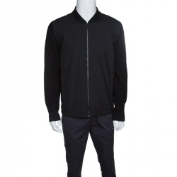 Z Zegna Techmerino Black Wool Zip Front Jacket L