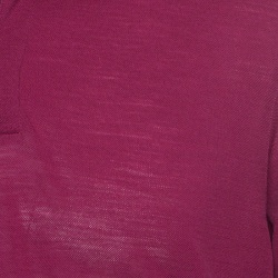 Pre Owned Z Zegna Techmerino Burgundy Honeycomb Knit Polo T-Shirt L