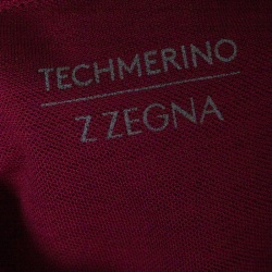 Pre Owned Z Zegna Techmerino Burgundy Honeycomb Knit Polo T-Shirt L