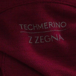 Pre Owned Z Zegna Techmerino Burgundy Honeycomb Knit Polo T-Shirt L