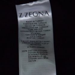 Pre Owned Z Zegna Black Zigzag Flock Printed Short Sleeve T-Shirt XL