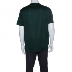 Pre Owned Z Zegna Green Pentagon Flock Printed Short Sleeve T-Shirt XL