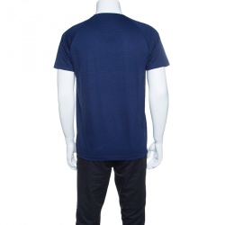 Pre Owned Z Zegna Techmerino Navy Blue Wool Crew Neck T-Shirt M