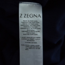 Pre Owned Z Zegna Techmerino Navy Blue Wool Crew Neck T-Shirt M