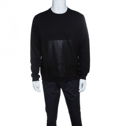 Z Zegna Black Chevron Print Sweatshirt L