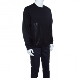 Z Zegna Black Chevron Print Sweatshirt L