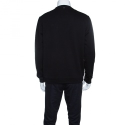 Z Zegna Black Chevron Print Sweatshirt L