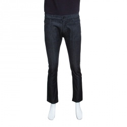 Pre Owned Z Zegna Black Denim Straight Fit Jeans M