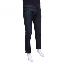 Pre Owned Z Zegna Black Denim Straight Fit Jeans M