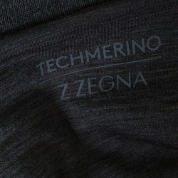 Z Zegna Technomerino Black Wool Contrast Neck Zip Front Sweatshirt M