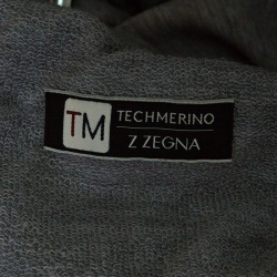Z Zegna Techmerino Grey Contrast Striped Wool Logo Patch Jogger Pants M