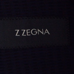 Pre Owned Z Zegna Navy Blue Textured Cotton Wool Turati Blazer XL