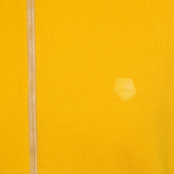 Pre Owned Z Zegna Yellow Cotton Knit Ribbed Trim Zip Front Sweatshirt L