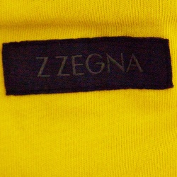 Pre Owned Z Zegna Yellow Cotton Knit Ribbed Trim Zip Front Sweatshirt L