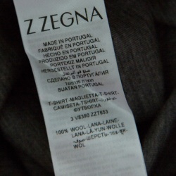 Pre Owned Z Zegna Techmerino Grey Wool Crew Neck T-Shirt M