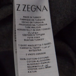 Z Zegna Grey Cotton Geometric Pattern Crew Neck T-Shirt M