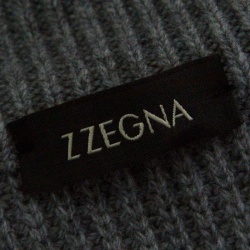 Z Zegna Grey Quilted Front Panel Chunky Knit Zip Front Cardigan L