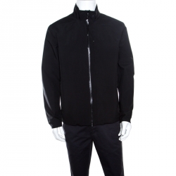 Z Zegna Black Soft Shell Travel Essential Zip Front Jacket L