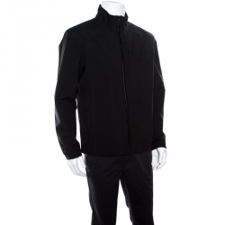 Z Zegna Black Soft Shell Travel Essential Zip Front Jacket L