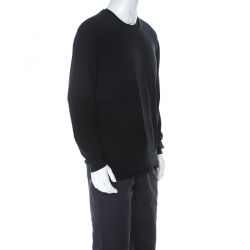 Pre Owned Z Zegna Black Cotton Double Layer Sweatshirt XXL 