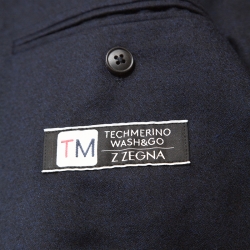 Pre Owned Z Zegna Navy Blue Wool Techmerino Slim Fit Suit M