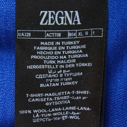 Pre Owned  Zegna Blue Wool Crew Neck Half Sleeve T-Shirt XL