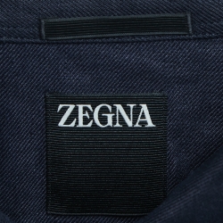 Zegna Navy Blue Linen Overshirt XL