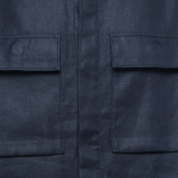 Zegna Navy Blue Linen Overshirt XL