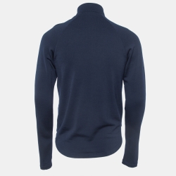 Z Zegna Navy Blue Tech-Merino Zipper Jacket S