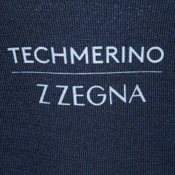 Z Zegna Navy Blue Tech-Merino Zipper Jacket S