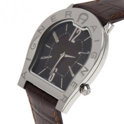 Pre Owned Aigner Black Stainless Steel Verona Nuovo Men's Wristwatch 32MM